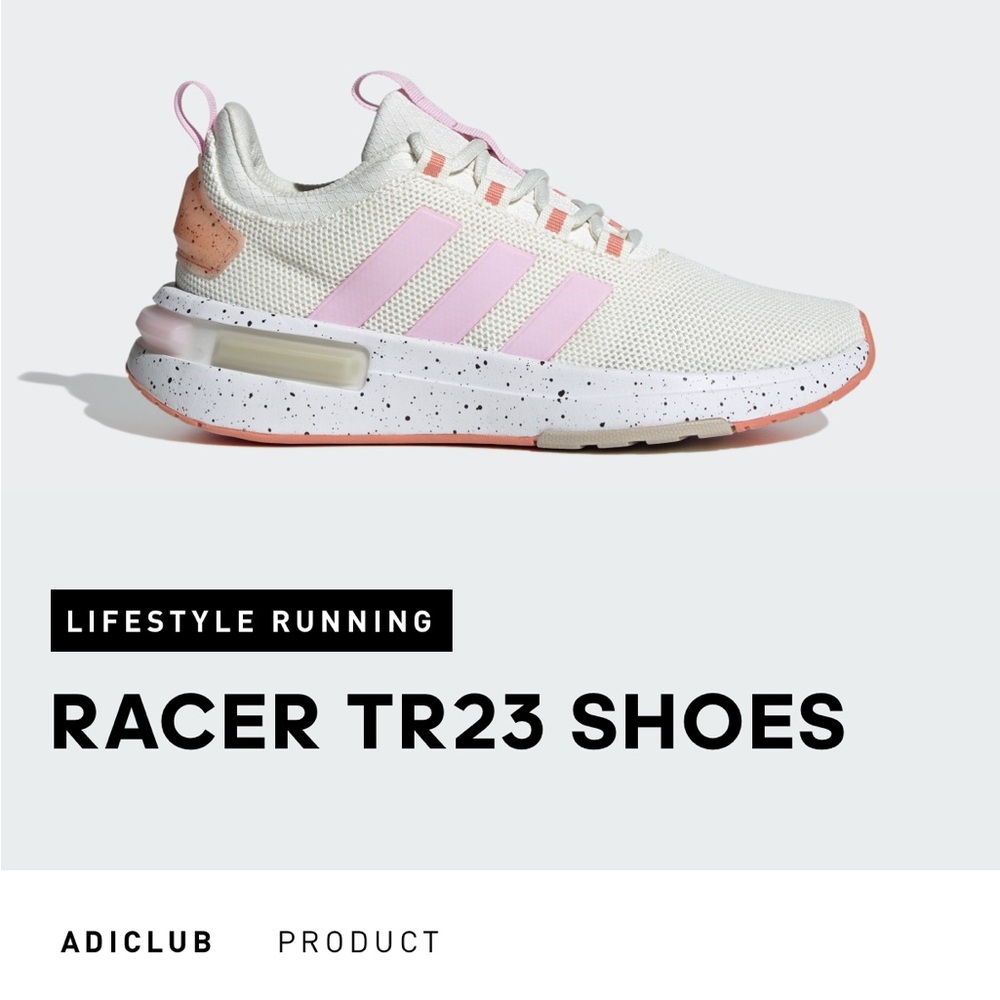 Adidas Racer TR23 Shoes - White and Pink - Women’s Size 9.5